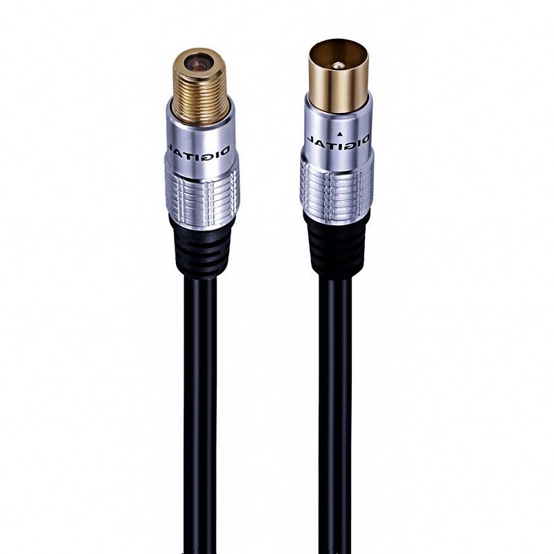 F Female to TV 9.5 Male Closed Circuit Cable for Cable TV, F-Type RF Cable, Signal TV Cable for High-Definition Video Set-Top Box