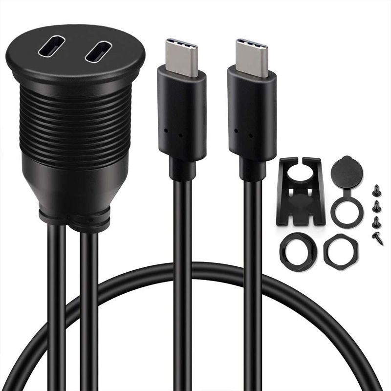 Dual USB-C 3.1 Data Cable for Vehicles, Boats and Motorcycles