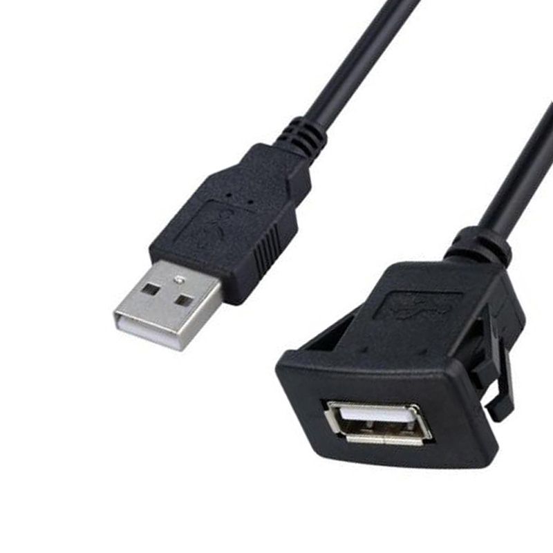Universal USB 3.0 Dual-port Data Extension Cable for Automobiles and Motorcycles