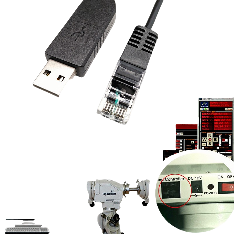 ZWO ASI Box Connecting EQ5/HEQ5 Directly - Asiair Plus ZWO Box or Computer Guiding Cable