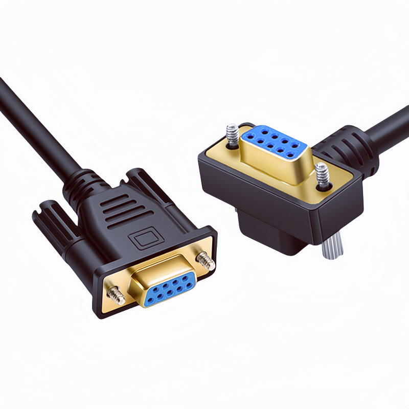 DB9-pin Straight Female to Angled Female Signal Connection Extension Cable 
