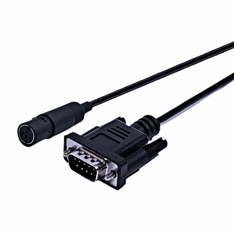 DB9 Male-to-Female to Mini DIN 3-pin RS232 Industrial Control Serial Port Cable 