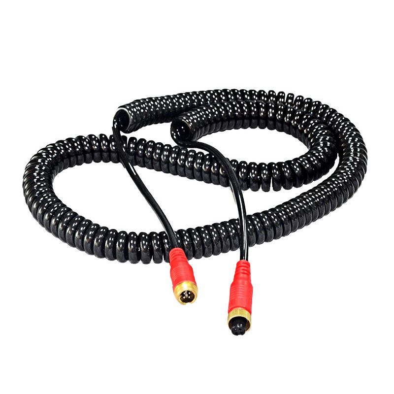 Double-shielded Four-way Monitoring M12 Aerospace Connector Video Spring Wire for Trailers