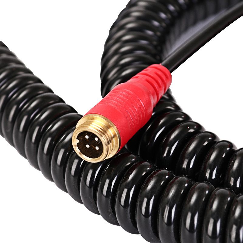 Double-shielded Four-way Monitoring M12 Aerospace Connector Video Spring Wire for Trailers