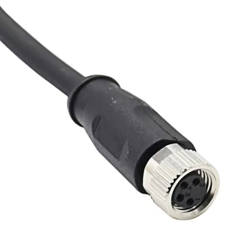 Customized IP67 PUR 22AWG M8 A-code 4-Pin Female Overmolded Waterproof Cable