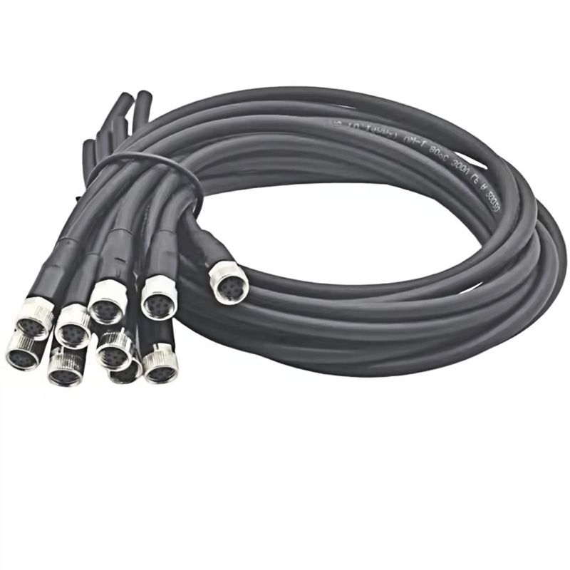 Customized IP67 Waterproof Cable with PVC and PUR M8 Male and Female Circular Connectors 
