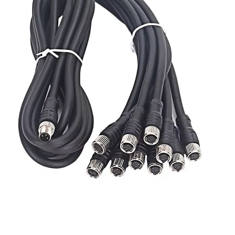 Customized Cable-2, 3, 4, 5, 6, 8-pin A, B, D-code M8 Outdoor Connectors with Aviation Cable