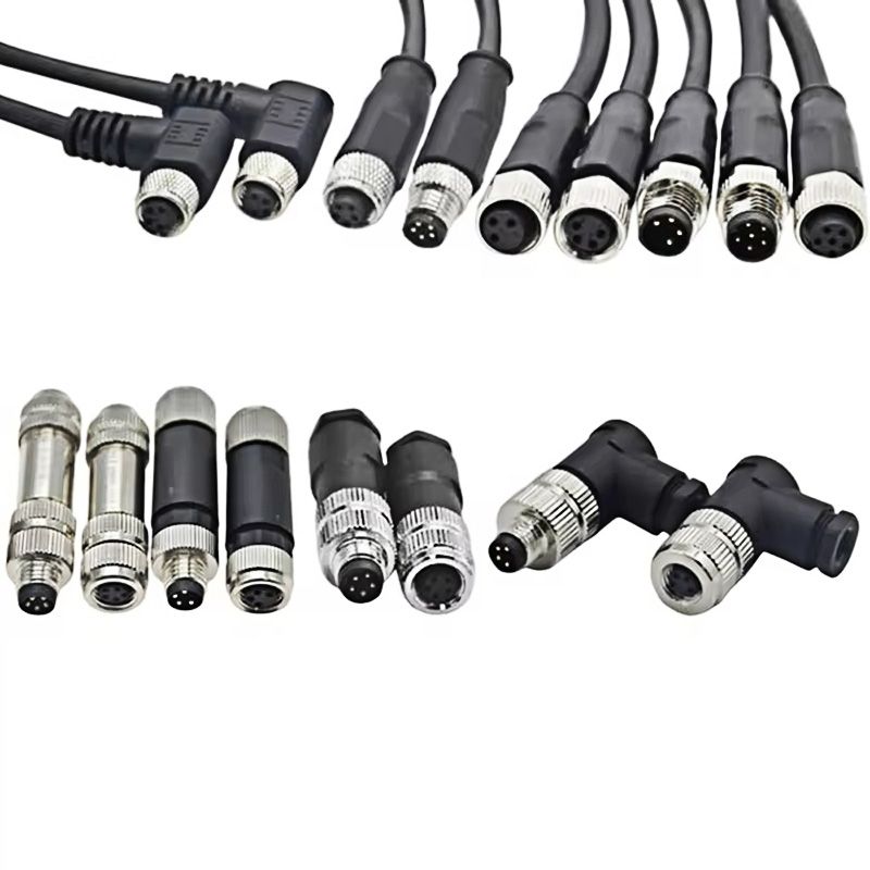 Customized IP67 Waterproof Cable with PVC and PUR M8 Male and Female Circular Connectors 