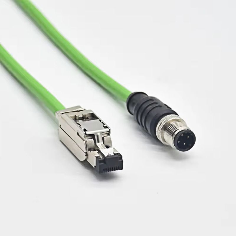 Industrial Ethernet SDR D-NET Connectors, Cat5e Shielded Profinet ProfiBus Cables, M12 D-code 4P to RJ45 Cables, Profinet Cables