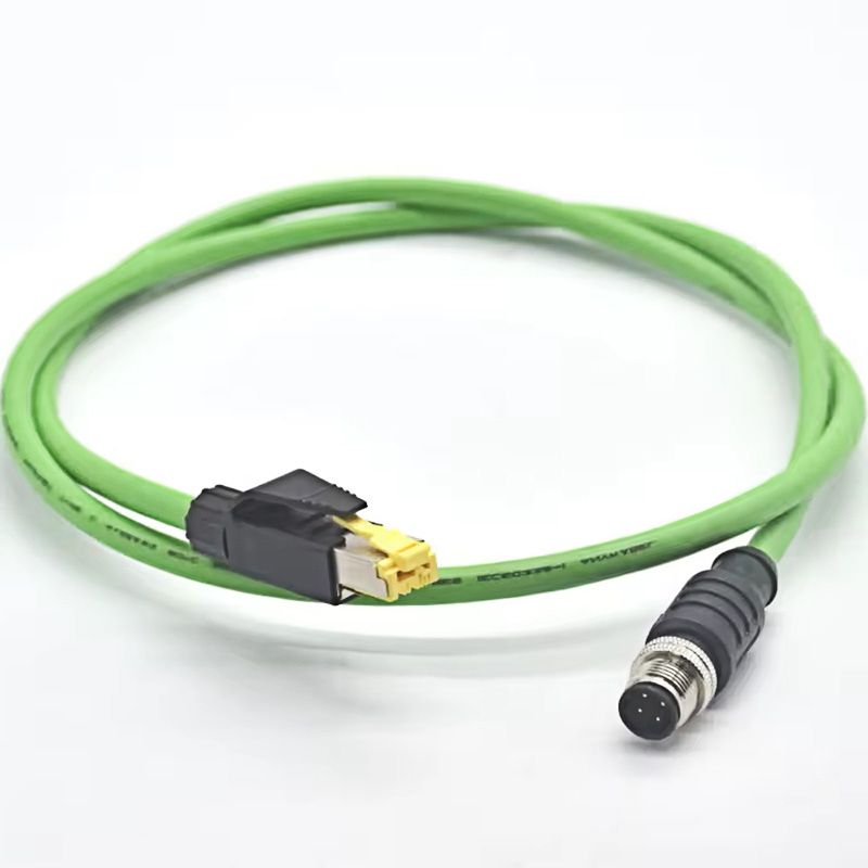 Industrial Ethernet SDR D-NET Connectors, Cat5e Shielded Profinet ProfiBus Cables, M12 D-code 4P to RJ45 Cables, Profinet Cables