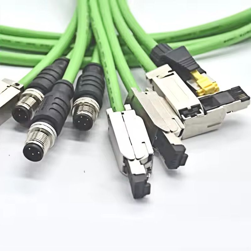 Customized Profibus and Profinet Industrial Network PUR Cable, M12 D-code 4-pin Male to RJ45 Male