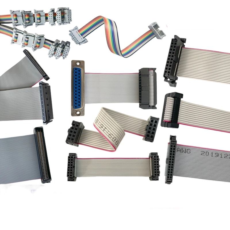 1.27/2.0/2.54 IDC Gray Ribbon Cable with Tinned Copper Core, Data Transmission Ribbon Cable Terminal Wire Harness