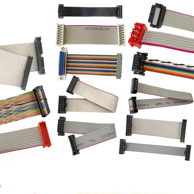 1.27/2.0/2.54 IDC Gray Ribbon Cable with Tinned Copper Core, Data Transmission Ribbon Cable Terminal Wire Harness