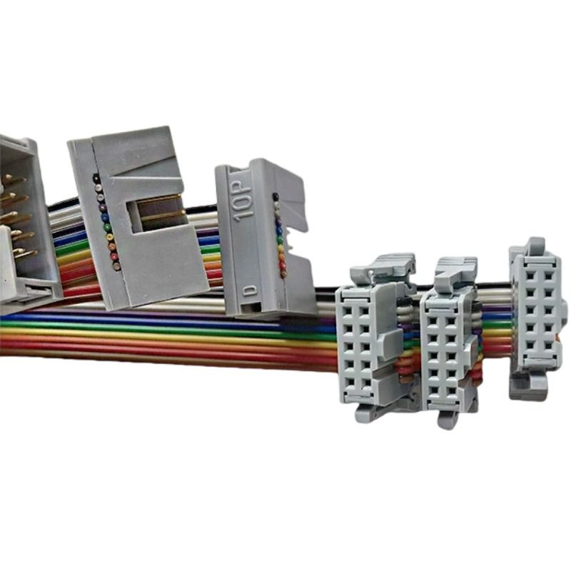 2.54-spacing IDC Color Ribbon Cable Converted to 10P Simple Header, for LED Display, Ribbon Cable Terminal Connection Cable 