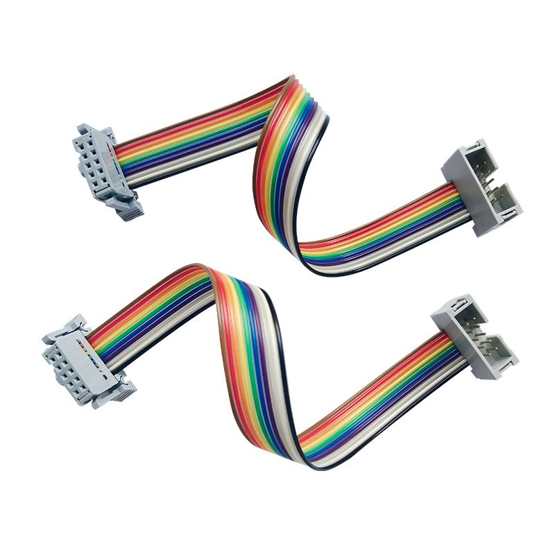 2.54-spacing IDC Color Ribbon Cable Converted to 10P Simple Header, for LED Display, Ribbon Cable Terminal Connection Cable 