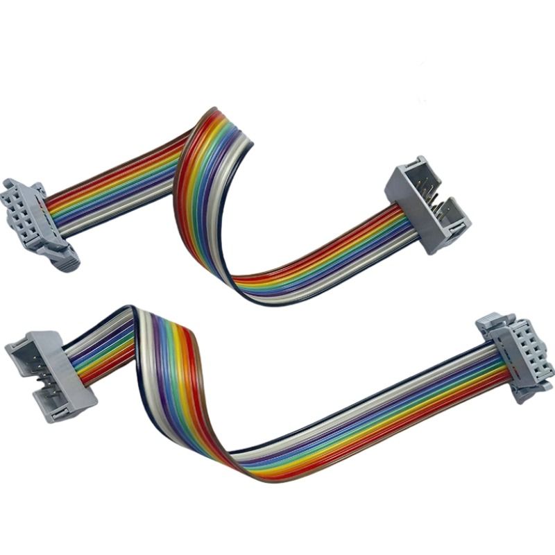 2.54-spacing IDC Color Ribbon Cable Converted to 10P Simple Header, for LED Display, Ribbon Cable Terminal Connection Cable 