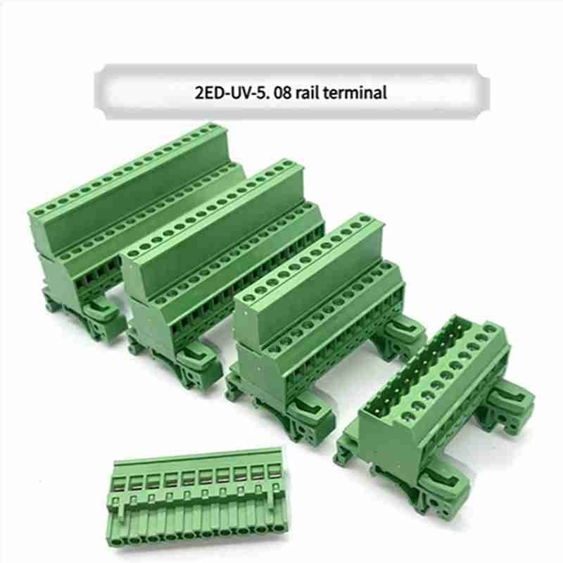 Rail-mounted Terminal Block, 2EDG-UVK-5.08, Male-female Plug-and-Socket Type, Weldless, Can be Installed on 35mm and 15mm Rails 
