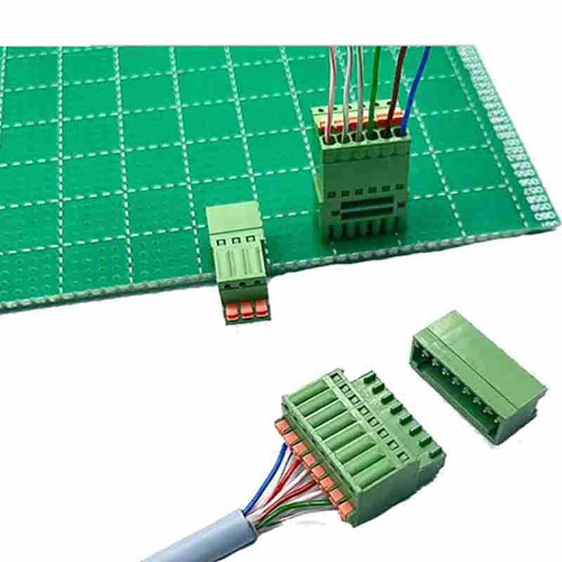 Spring-type Terminal Block, 2EDGKD-2.5, Plug-and-Socket Type, Male-female Plugging and Unplugging, Screwless, Press-type, PCB Straight and Bent Pin Sockets 