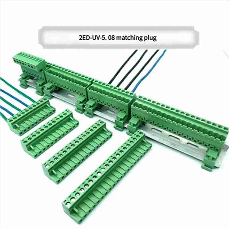 Rail-mounted Terminal Block, 2EDG-UVK-5.08, Matched with K Plug, Weldless, Can be Installed on 35mm and 15mm Rails 