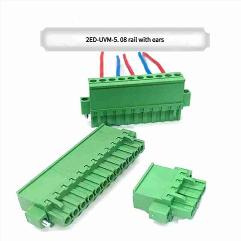 Rail-mounted Terminal Block, 2EDG-UVKM-5.0, Matched with KAM Side Connecting Terminal with Ears, Applicable to 35mm and 15mm Rails 