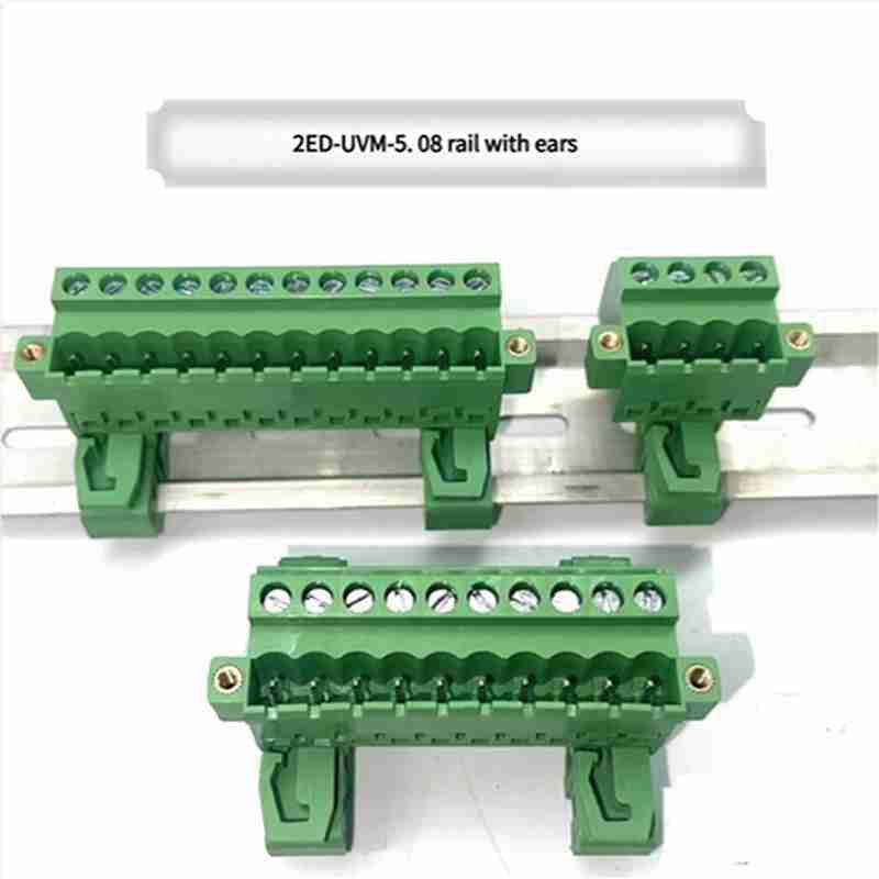 Rail-mounted Terminal Block, 2EDG-UVKM-5.0, Matched with KAM Side Connecting Terminal with Ears, Applicable to 35mm and 15mm Rails 