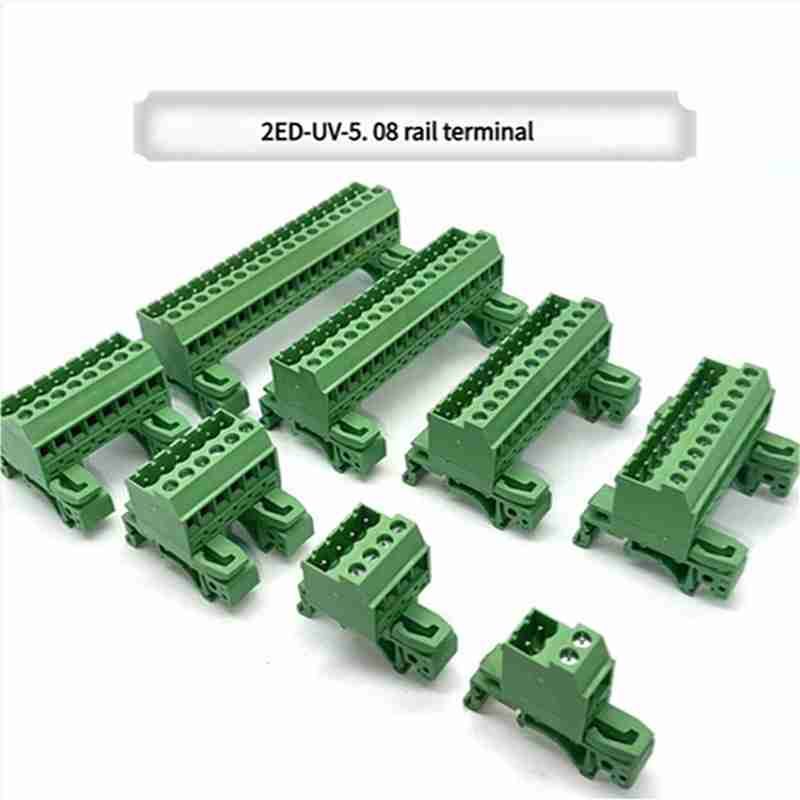 Rail-mounted Terminal Block, 2EDG-UVK-5.08, Male-female Plug-and-Socket Type, Weldless, Can be Installed on 35mm and 15mm Rails 
