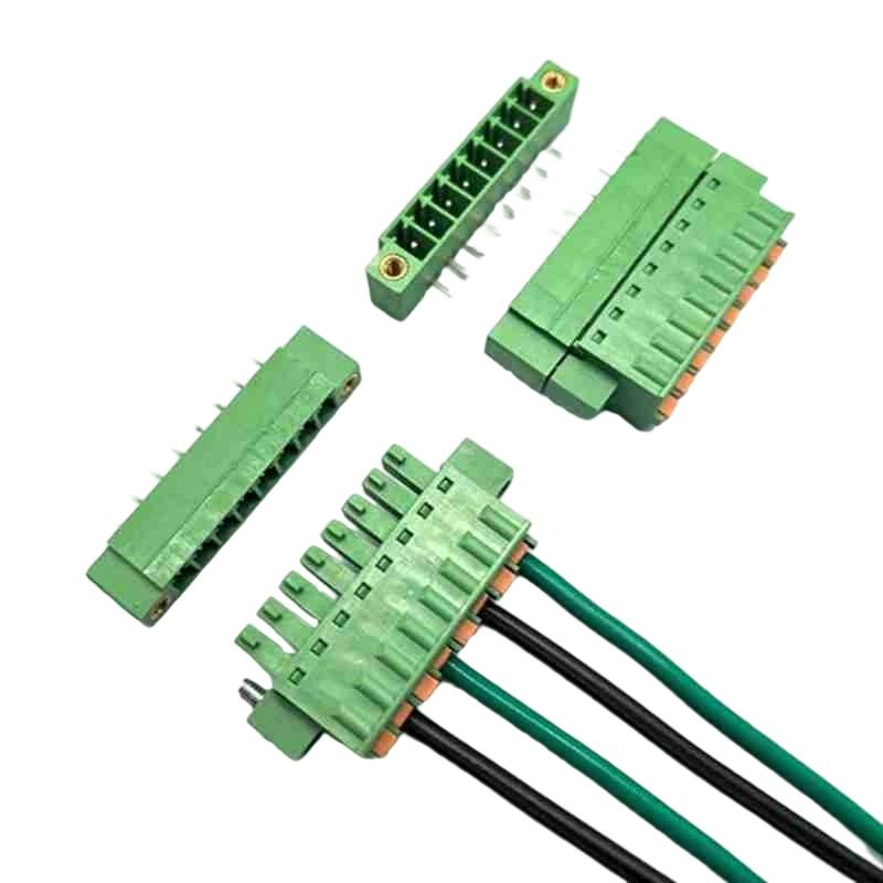 Spring-type Terminal Block, 15EDGKDM-3.81, Plug-and-Socket Type, with Ears, Fixed by Flange Screws, PCB Connector 
