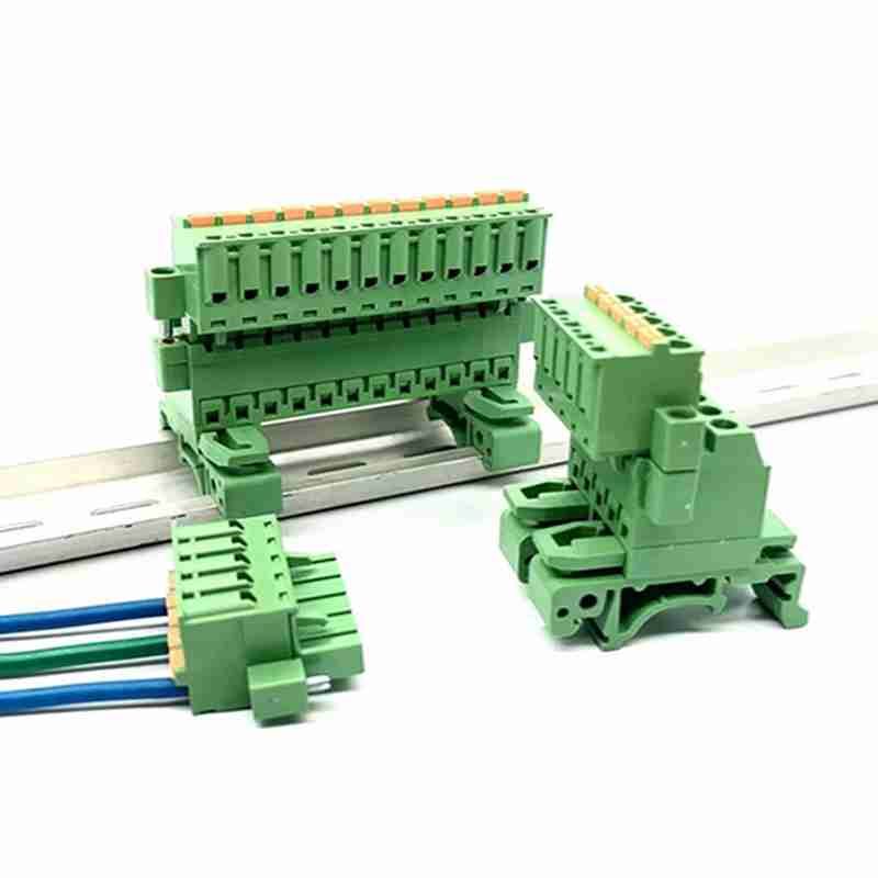 Rail-mounted Terminal Block, 2EDG-UVKM-5.08, Matched with Spring Pressing Plug with Ears, Applicable to 35mm and 15mm Rails 
