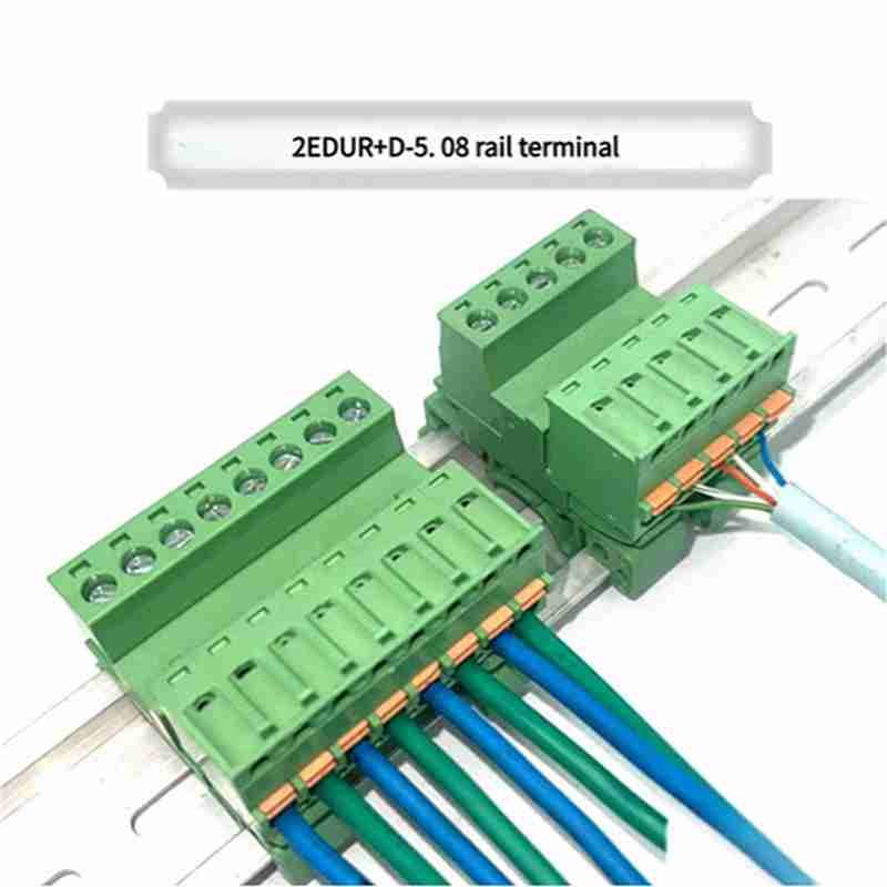 2EDG-UKR-5.08 Matched with KD Spring Head Rail-mounted Terminal Block, Weldless Butt-joint Installation, Applicable to 35*15mm Rail 