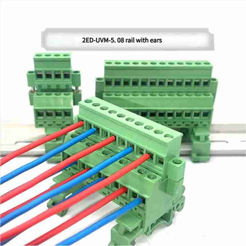 Rail-mounted Terminal Block, 2EDG-UVKM-5.0, Matched with KAM Side Connecting Terminal with Ears, Applicable to 35mm and 15mm Rails 