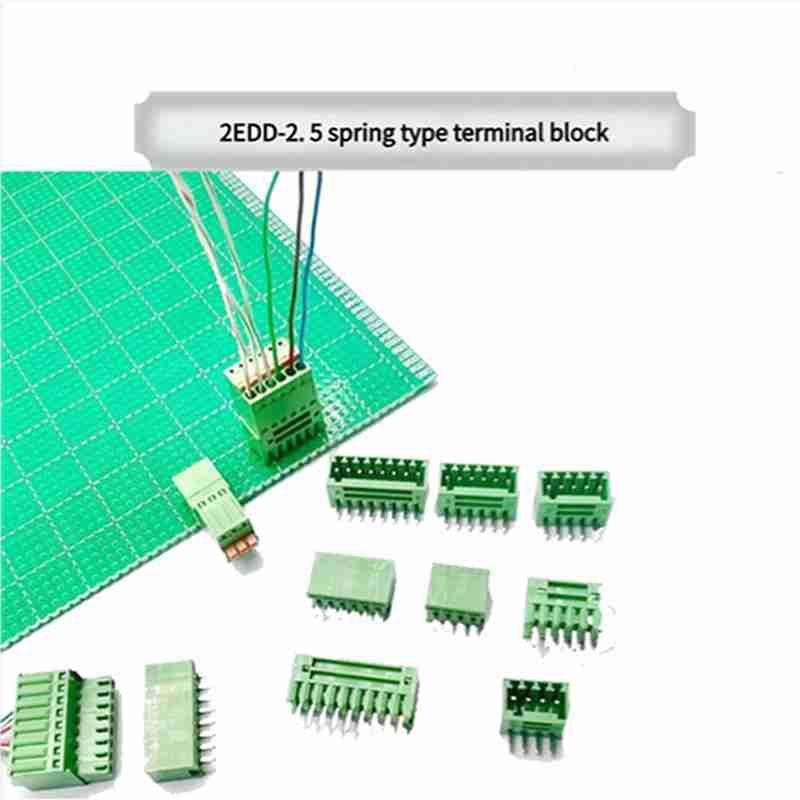 Spring-type Terminal Block, 2EDGKD-2.5, Plug-and-Socket Type, Male-female Plugging and Unplugging, Screwless, Press-type, PCB Straight and Bent Pin Sockets 