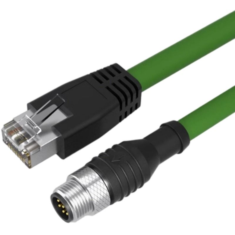 Category 6 Network Cable, Pure Copper, M12 A-Latch, 8-core to RJ45, Industrial Network Cable, cat6, Double-shielded, Gigabit Network Cable 