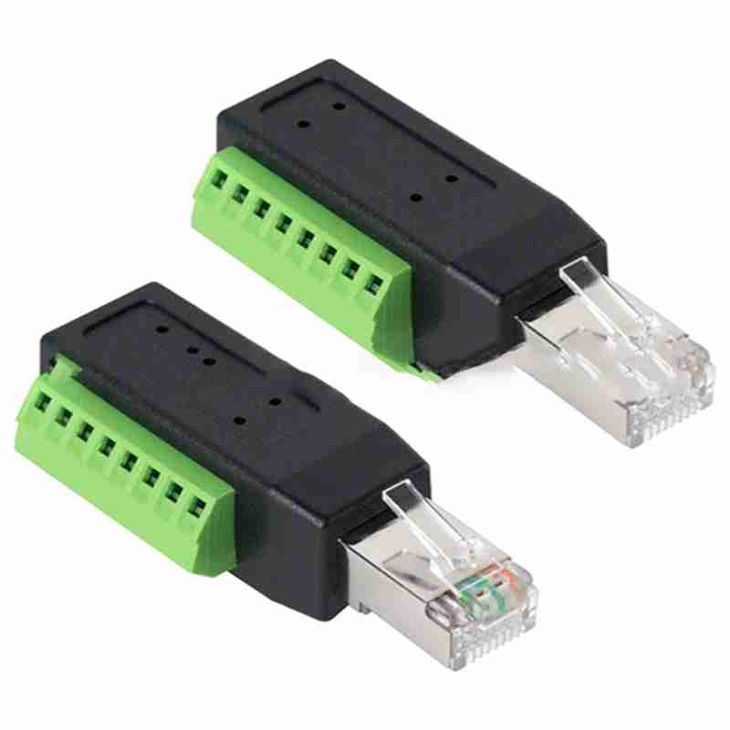 RJ45 Screw Terminal Wire Splitter Adapter, Screw Terminal Connector Network RJ45 Ethernet Adapter