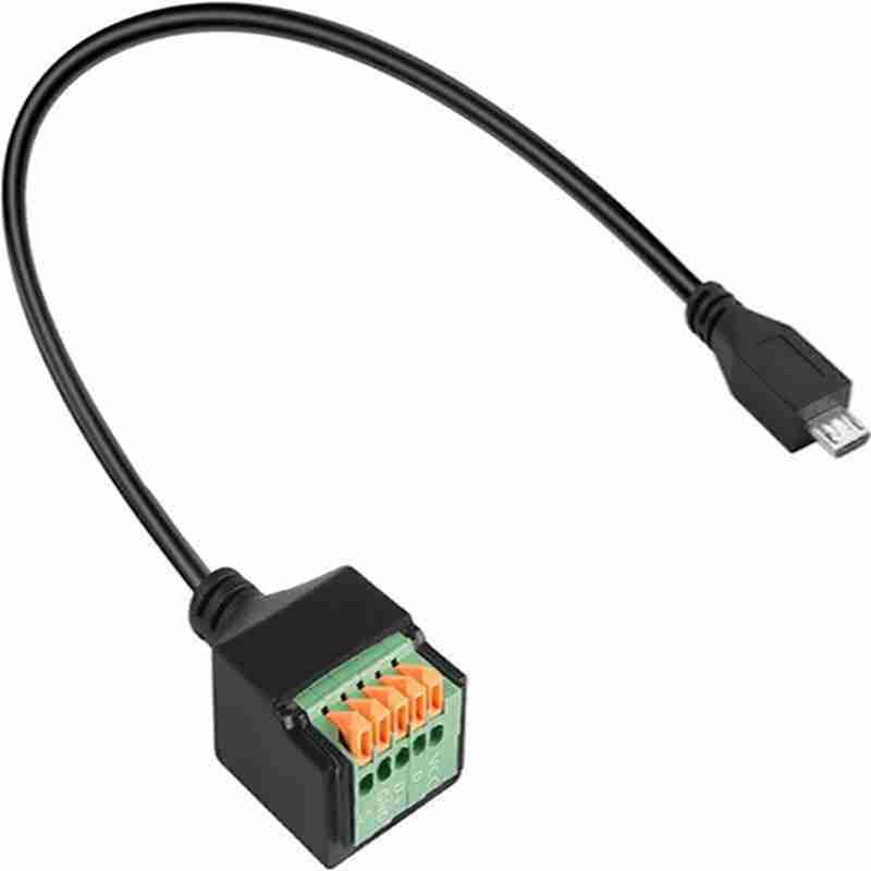 USB 2.0 Quick-Connect Solderless Adapter Short Cable, USB Male to 5 - Pin Crimp Terminal