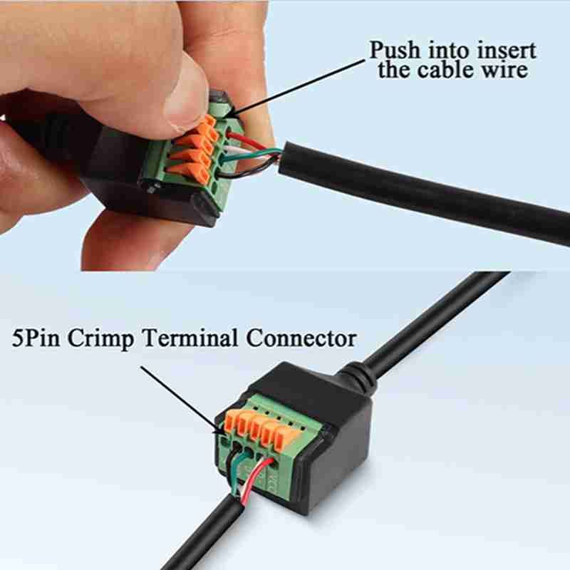 USB 2.0 Quick-Connect Solderless Adapter Short Cable, USB Male to 5 - Pin Crimp Terminal