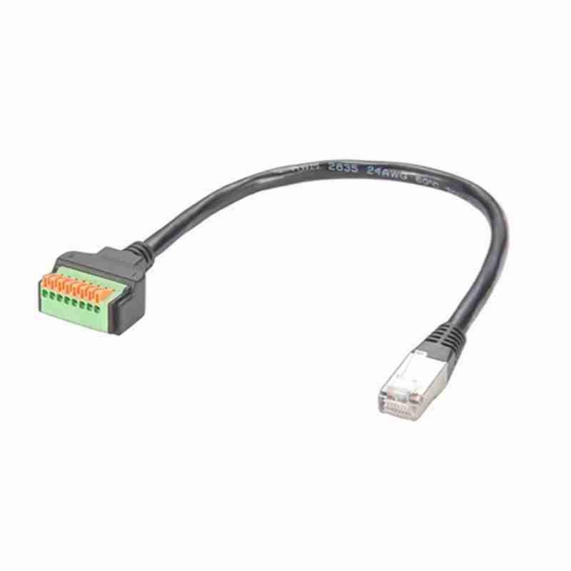 RJ45 8P8C Solderless Terminal Block Tail Cable, Ethernet RJ45 Male Socket Terminal Quick - Connect Cable