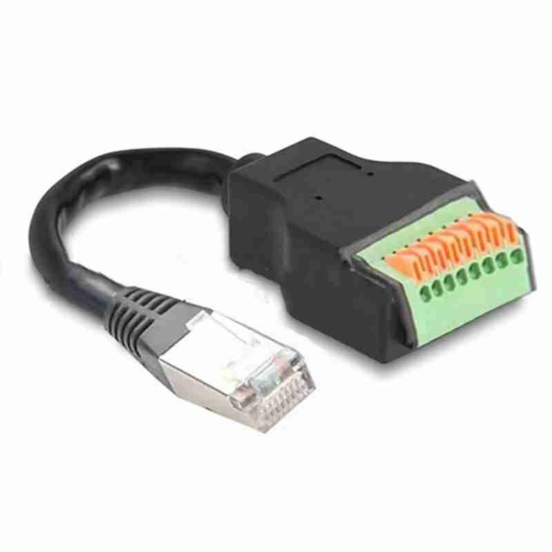 RJ45 8P8C Solderless Terminal Block Tail Cable, Ethernet RJ45 Male Socket Terminal Quick - Connect Cable