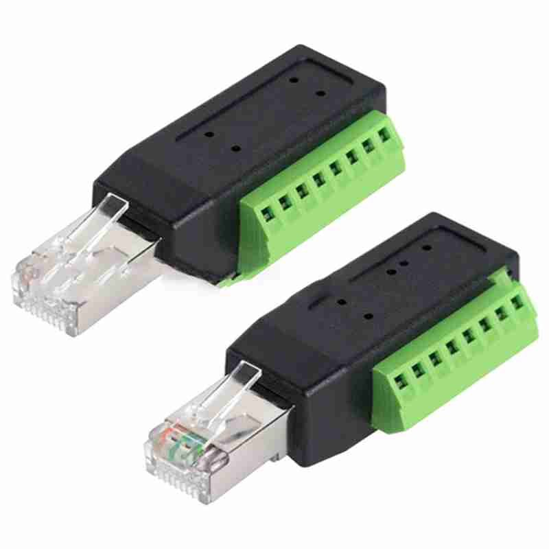 RJ45 Screw Terminal Wire Splitter Adapter, Screw Terminal Connector Network RJ45 Ethernet Adapter