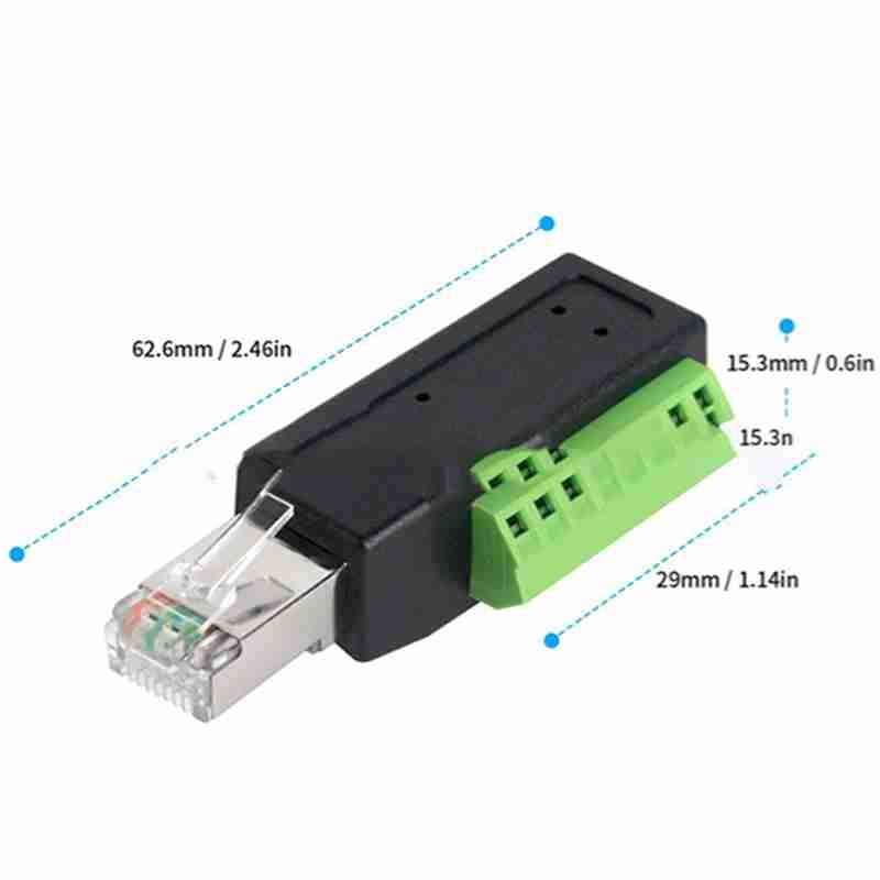 RJ45 Screw Terminal Wire Splitter Adapter, Screw Terminal Connector Network RJ45 Ethernet Adapter