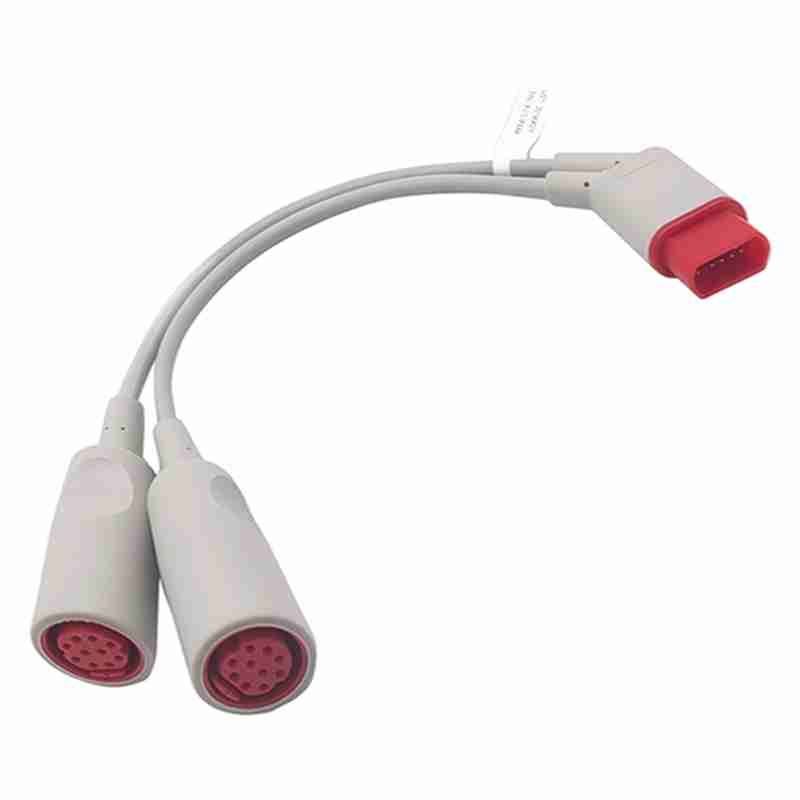 Compatible Siemens Draeger Monitor Invasive Pressure Cable Pressure Sensor 1-to-2 Connection Cable for Cross-Border Use