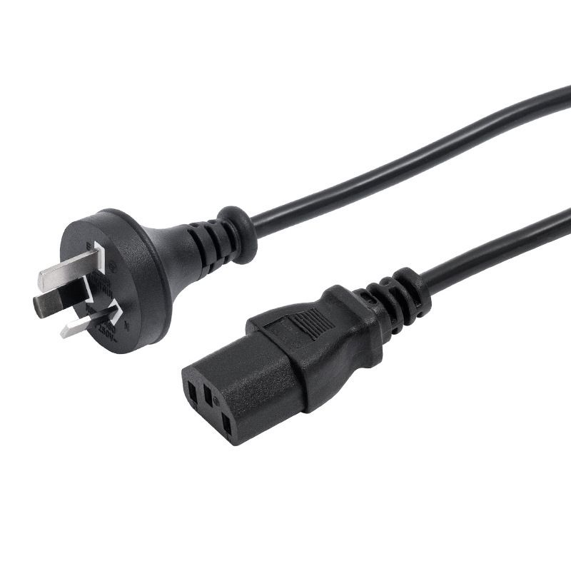 Australia SAA-Certified Plugged Power Cord, Australian Standard Three-Pin Figure-8 Tail, Australian-Style Two-Pin 8-Word Tail, Australian-Spec Power Cord