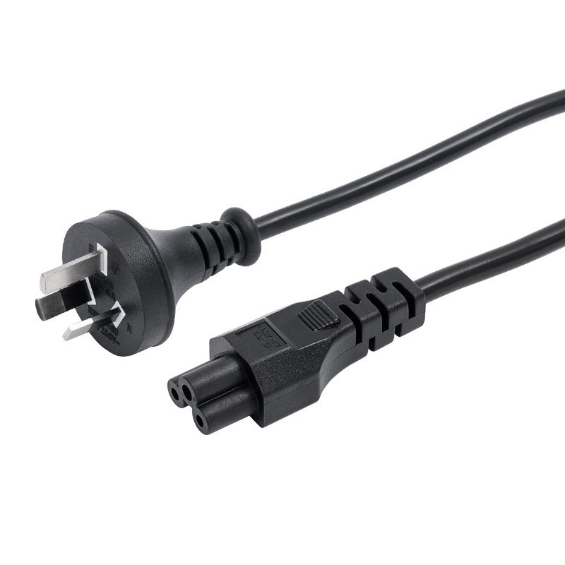 Australia SAA-Certified Plugged Power Cord, Australian Standard Three-Pin Figure-8 Tail, Australian-Style Two-Pin 8-Word Tail, Australian-Spec Power Cord
