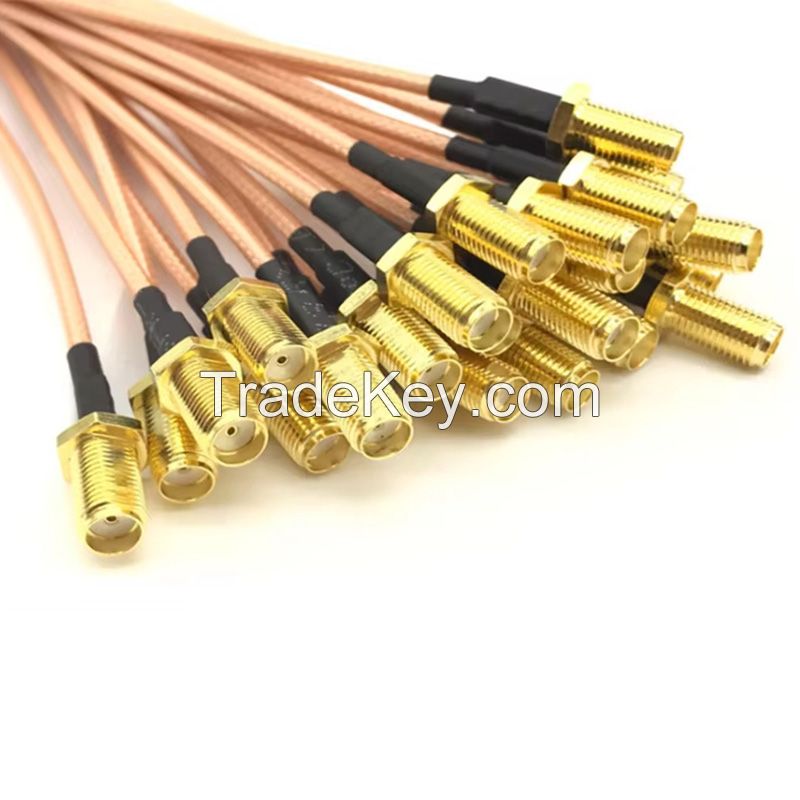  RP-SMA male to female Nut Bulkhead RG316 RG174 RG402 RG405 RG58 Jumper Coaxial Pigtail Cable
