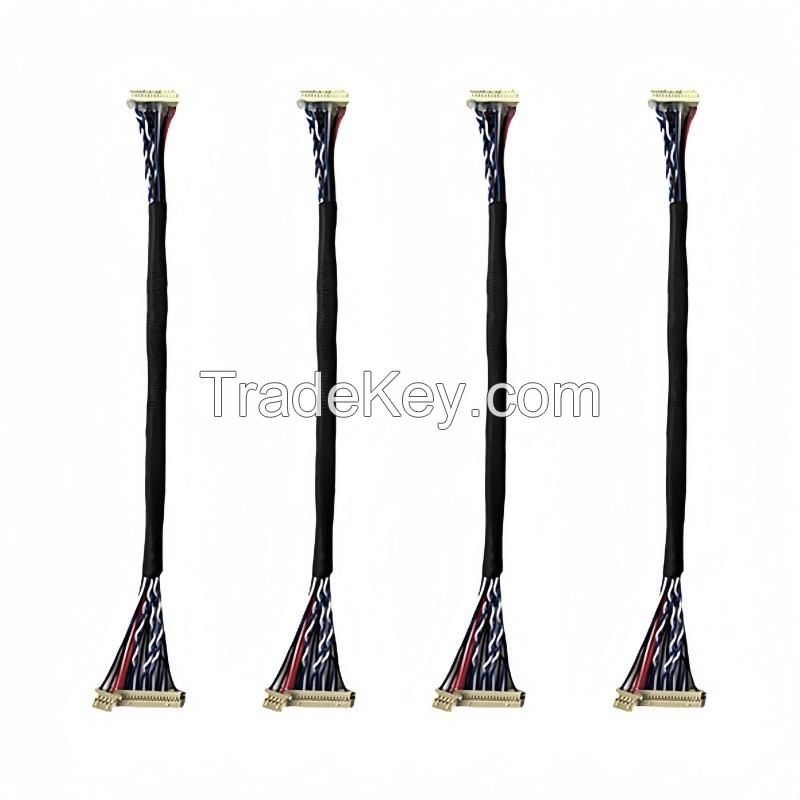 LED Commercial Display Medical Display Screen Wire Harness, Liquid Crystal LVDS Screen Cable, Double-Headed Piercing Type Electronic Connection Wire, Terminal Wire
