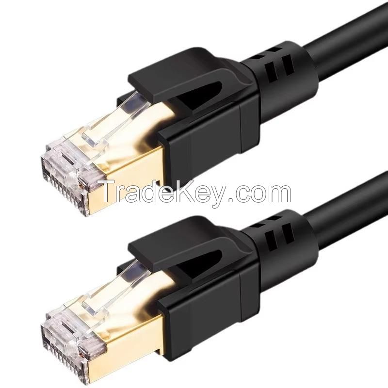 Custom Black UTP BC Rj45 Cat8 Patch Cord Ethernet Network Cable