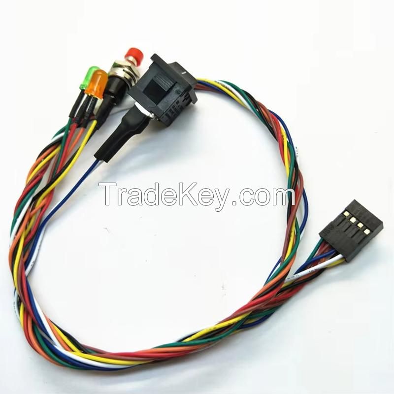 OEM Dual Light Switch Wiring Harness Computer Case Switch Terminal Wire 1.25MM Push Button Reset Switch Wire Harness