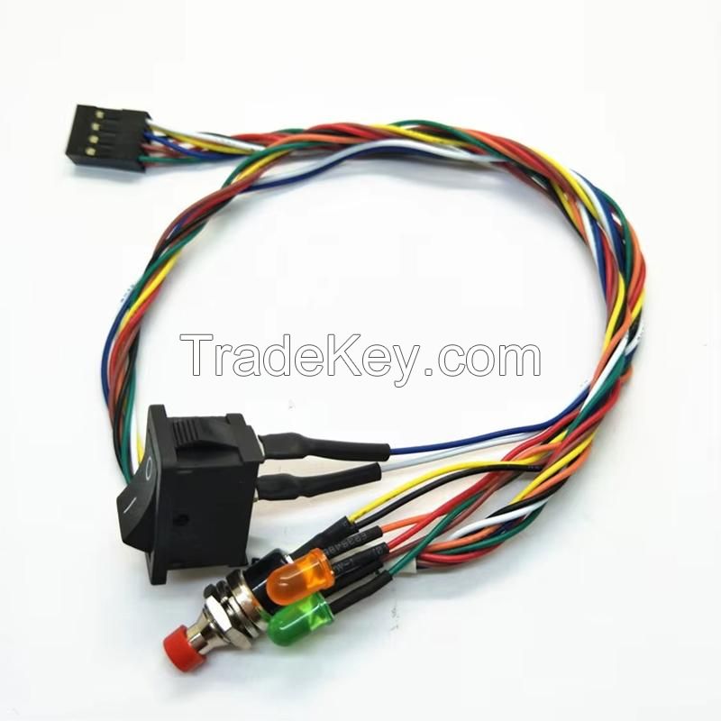 OEM Dual Light Switch Wiring Harness Computer Case Switch Terminal Wire 1.25MM Push Button Reset Switch Wire Harness