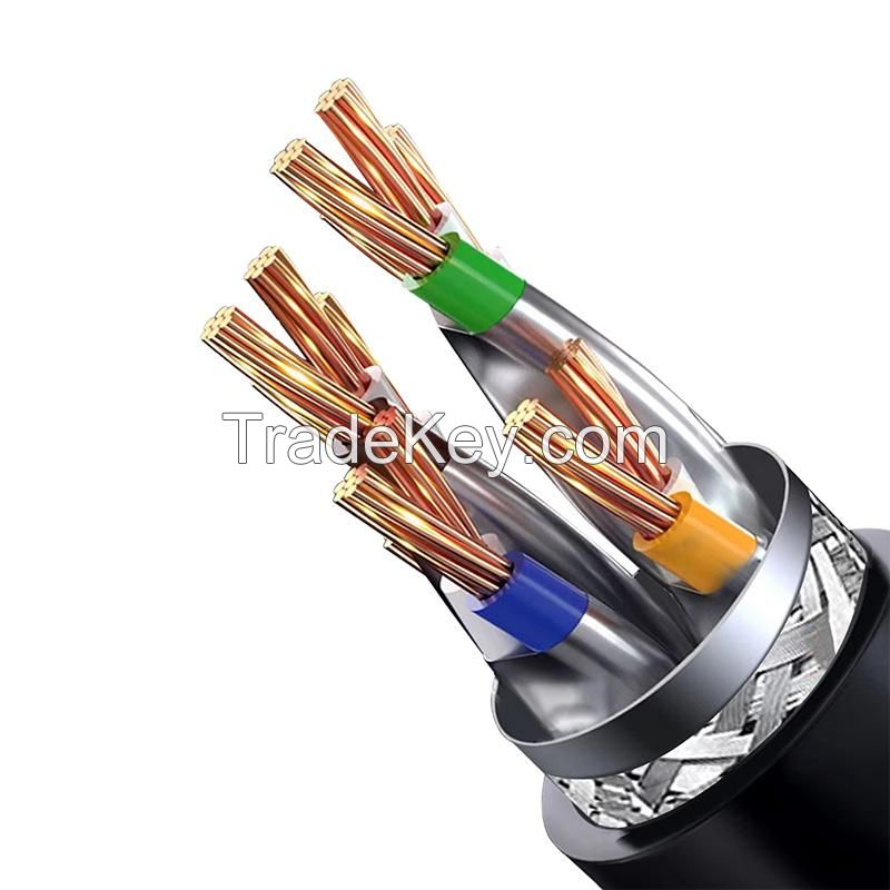 Custom Black UTP BC Rj45 Cat8 Patch Cord Ethernet Network Cable