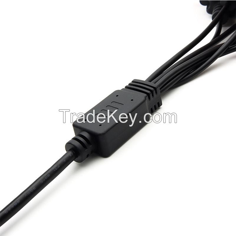 DB9 Male to Female Industrial Control Equipment Connection Cable with Front Rivet Nut D-SUB RS232 Serial Cable