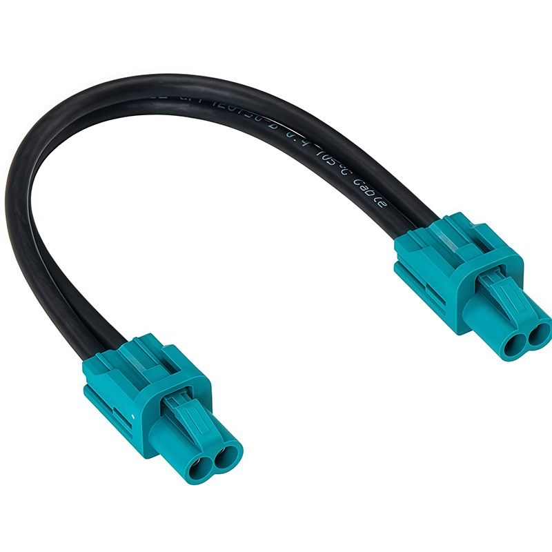 Customized HFM FAKRA 2-in-1 Dual-cavity Modified Wire Harness for BYD Automobiles, RG174 Radio Frequency Coaxial Connection Wire 
